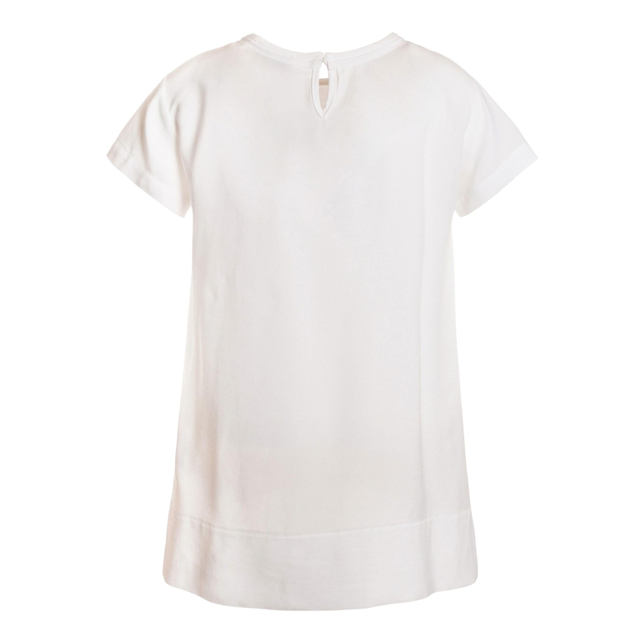 Monnalisa Camicia Tinta Unita con Logo per Bambina 199613S4 BIANCO MONNALISA 