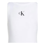 Calvin Klein Canotta Tinta Unita con Logo per Bambina IG0IG02435X BIANCO CALVIN KLEIN 