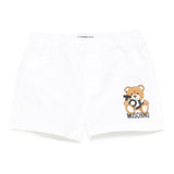 Moschino Bermuda tinta unita con Logo Bianco per Neonato MUQ018XXXX BIANCO MOSCHINO 