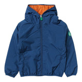 Save The Duck Giubbino Reversibile Bicolore Con Zip E Cappuccio Blu/Arancione Per Bambino