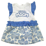 Msgm Abito Bicolore Mezza Manica Con Fantasia Bianco Per Neonata