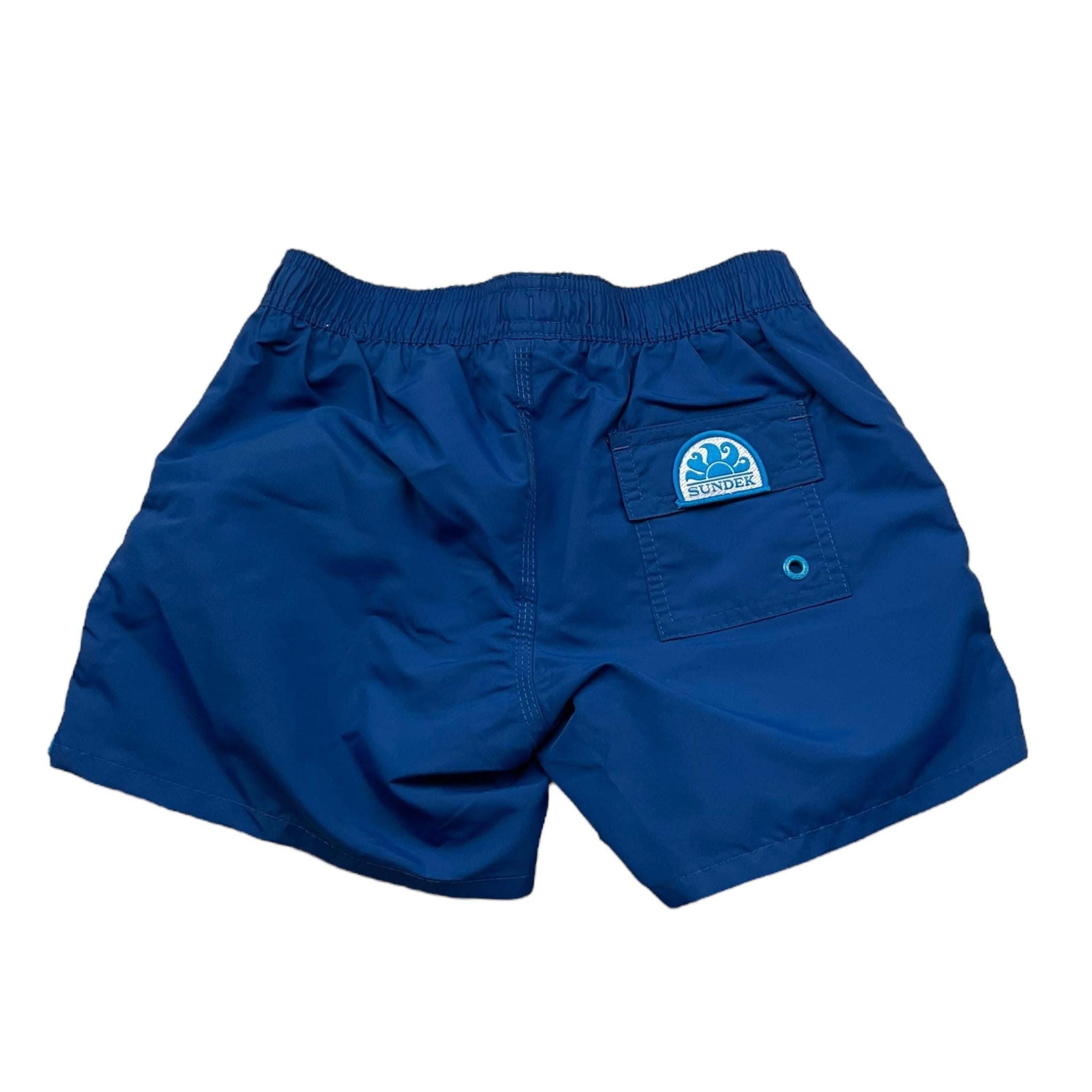 Sundek Costume Tinta Unita con Logo per Bambino B700BDTA100 BLU SUNDEK 