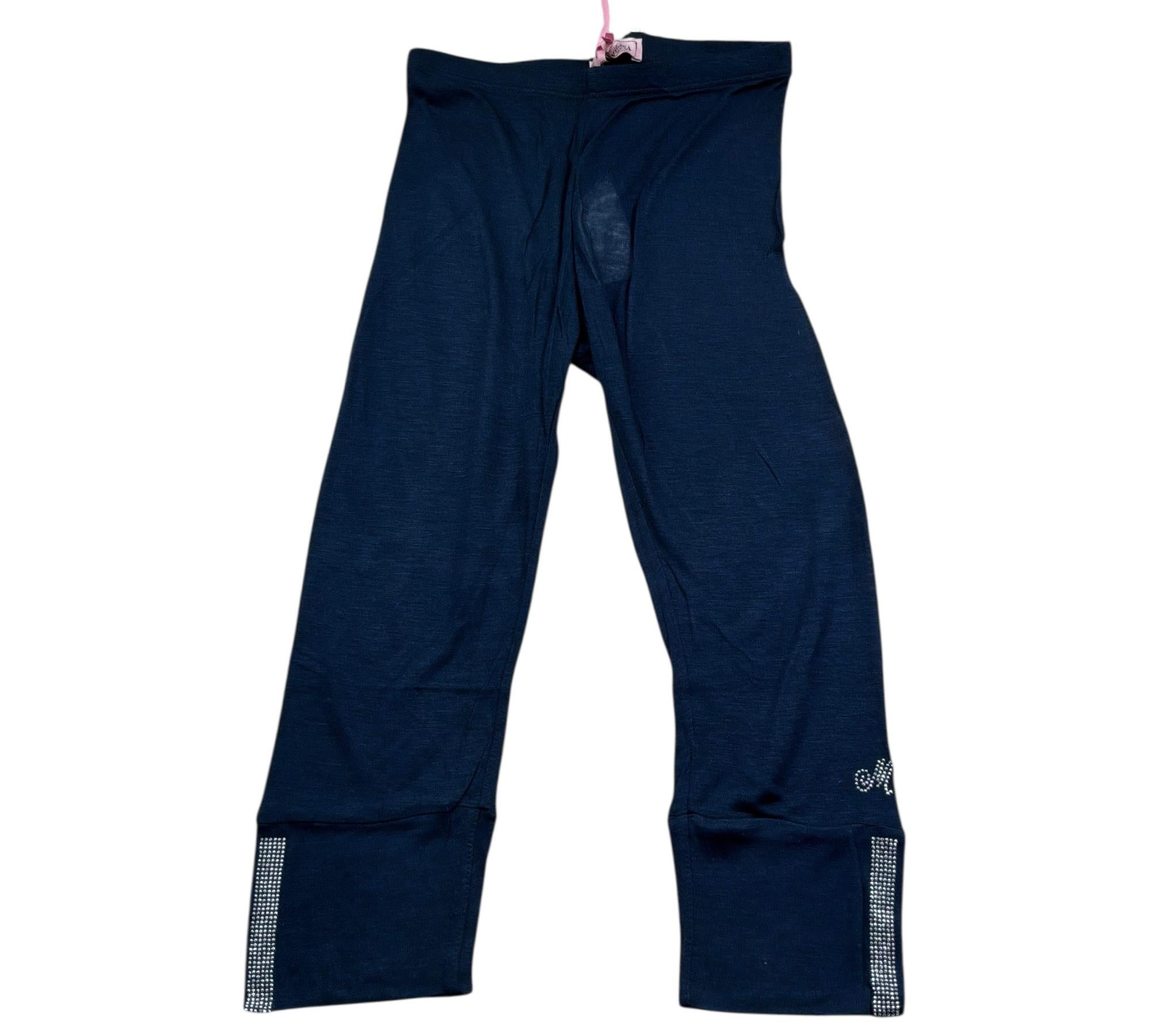 Monnalisa Leggins Tinta Unita con Brillantini per Bambina 111411AC BLU MONNALISA 