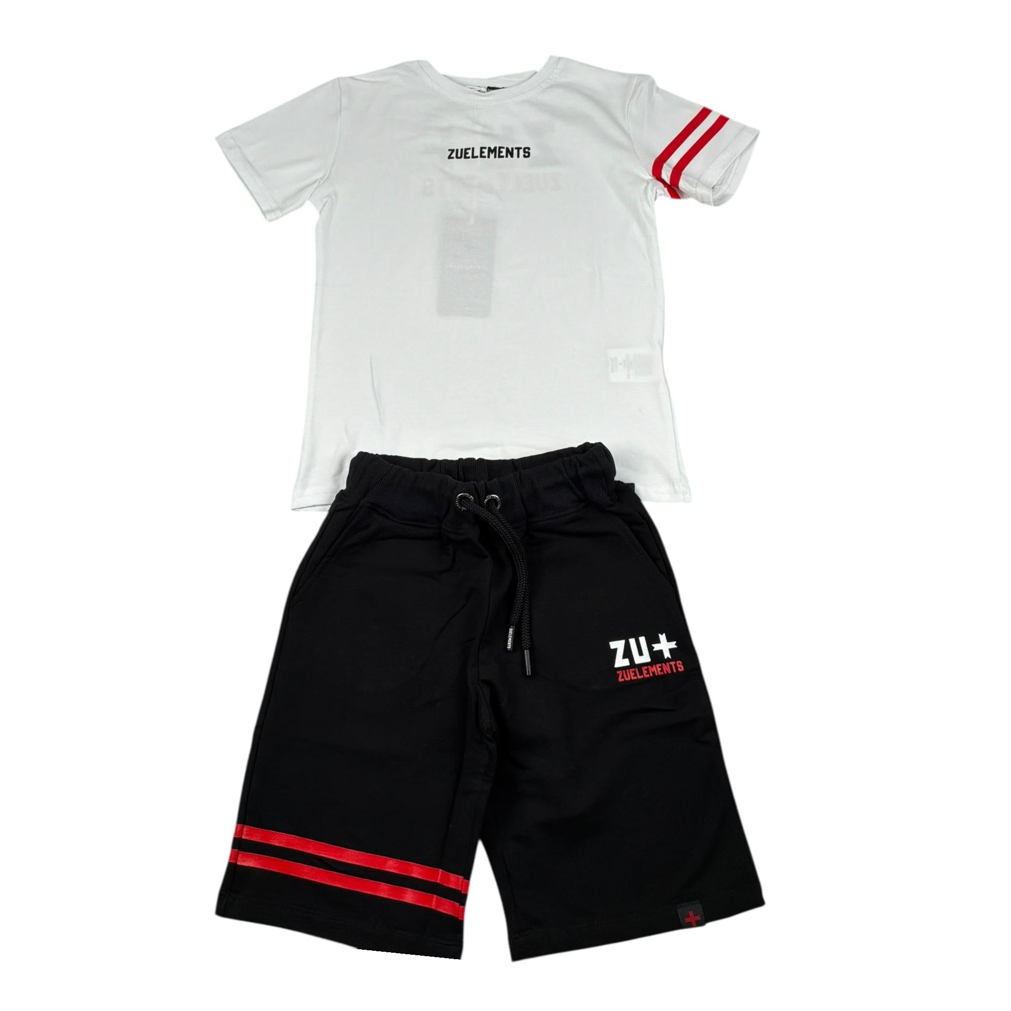 Zu+Elements Completo 2 Pezzi T-Shirt-Bermuda Bicolore per Bambino ZU17833 BIANCO/NERO ZU+ELEMENTS 