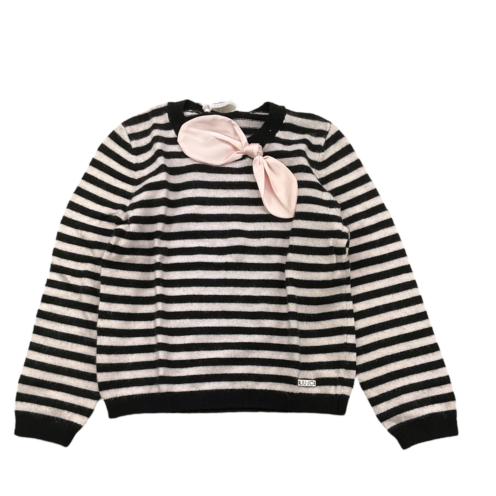 LIU JO maglia tinta unita con fantasia a righe Nero per Bambina KF3061 NERO LIU JO 