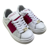 Twinset Sneakers Tinta Unita Con Fascia In Contrasto Bianco Per Bambina