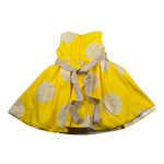 Colori Chiari Abito Giromanica tinta unita con Cinturino Giallo per Neonata FN107059 GIALLO COLORI CHIARI 