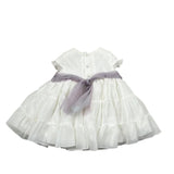Amaya Abito Mezza Manica Tinta Unita con Tulle per Neonata 532215 BIANCO AMAYA 