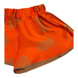 Mariuccia Short Tinta Unita Con Elastico In Vita Arancione Per Neonata