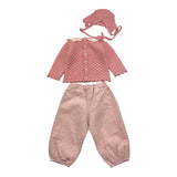 PAZ RODRIGUEZ completo pantalone-cappello-maglia tinta unita Rosa per Neonata 003111963 ROSA PAZ RODRIGUEZ 