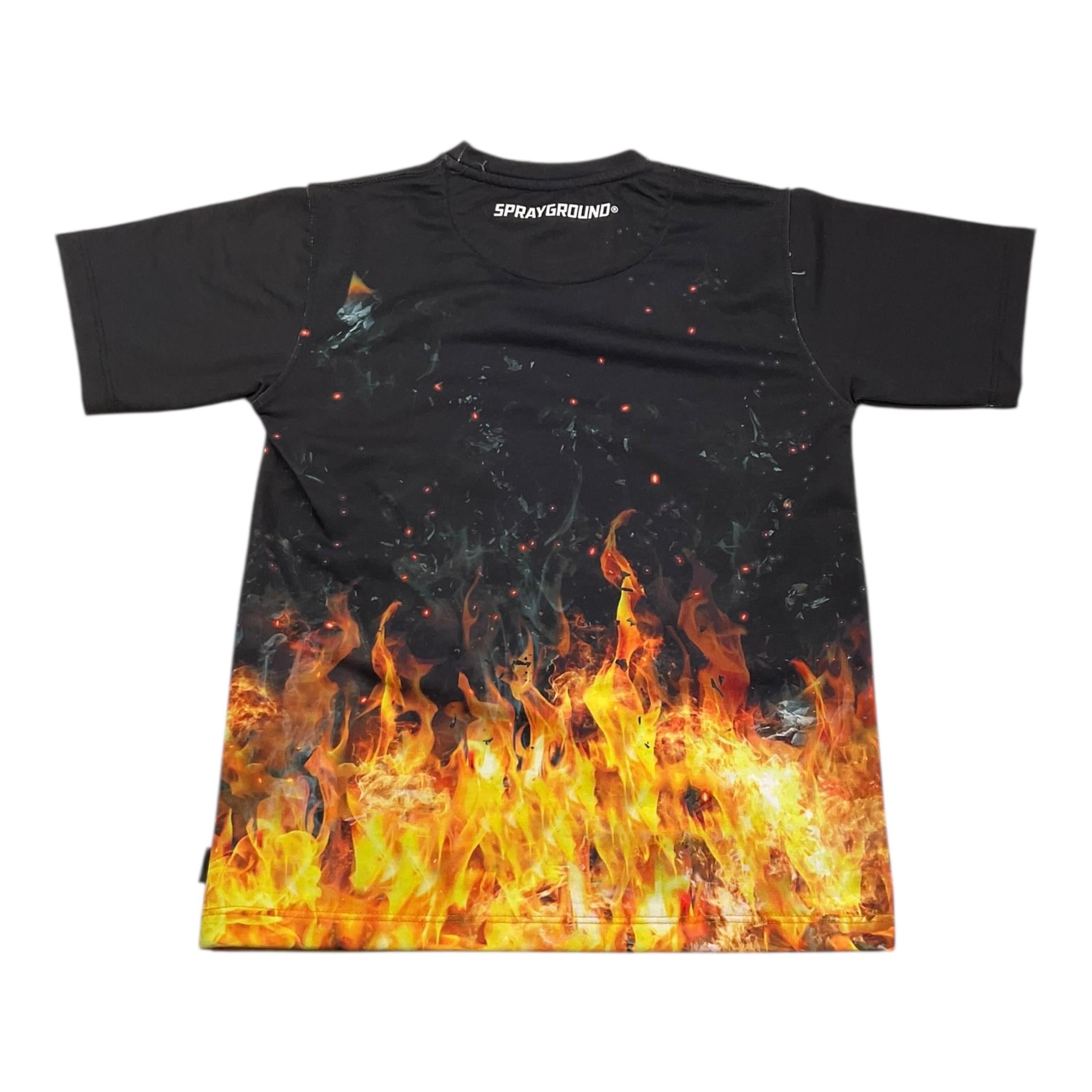 SPRAYGROUND t-shirt tinta unita girocollo con stampa Nero per Bambino SPY966 NERO SPRAYGROUND 