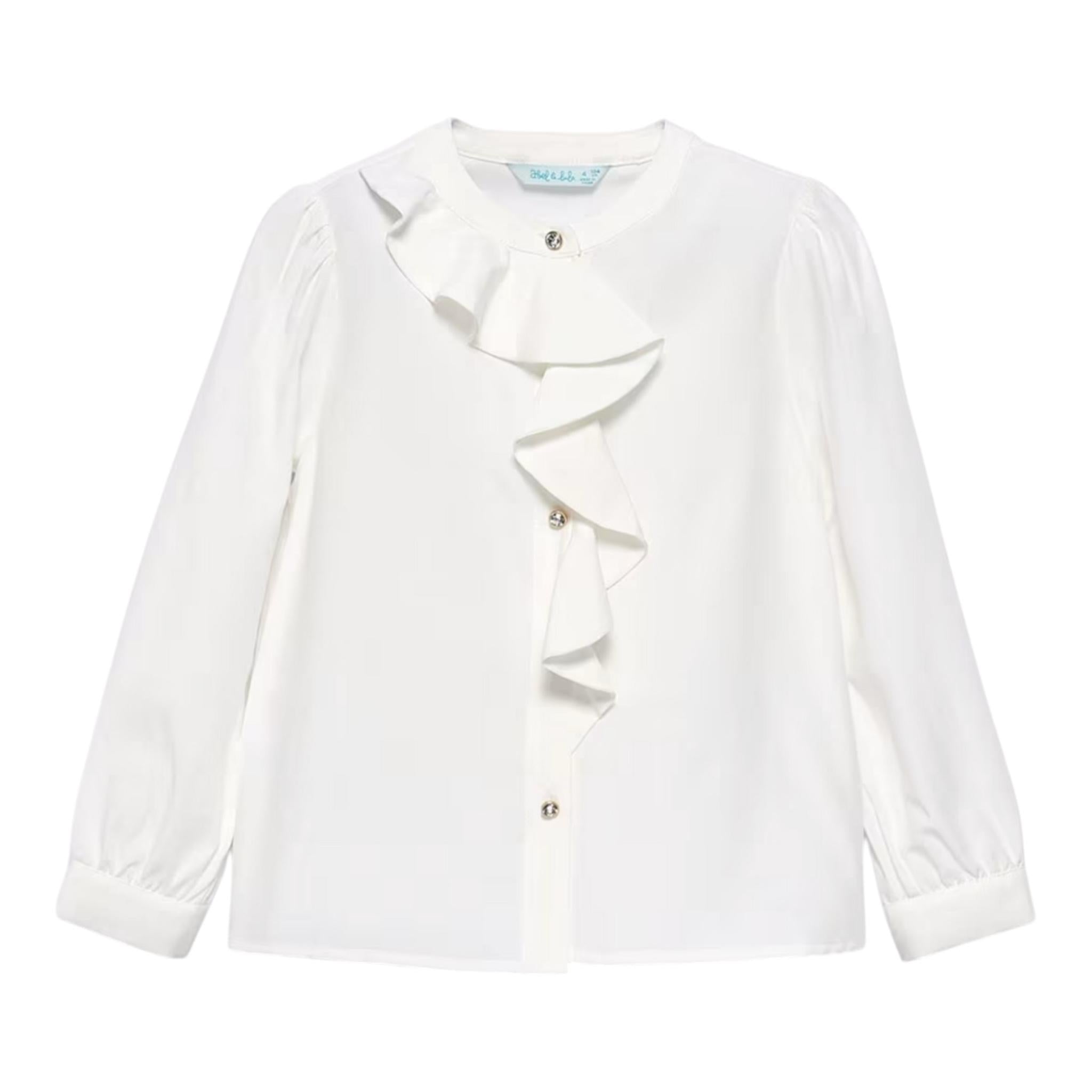 ABEL & LULA camicia tinta unita con rouches Bianco per Bambina 5679X BIANCO ABEL & LULA 