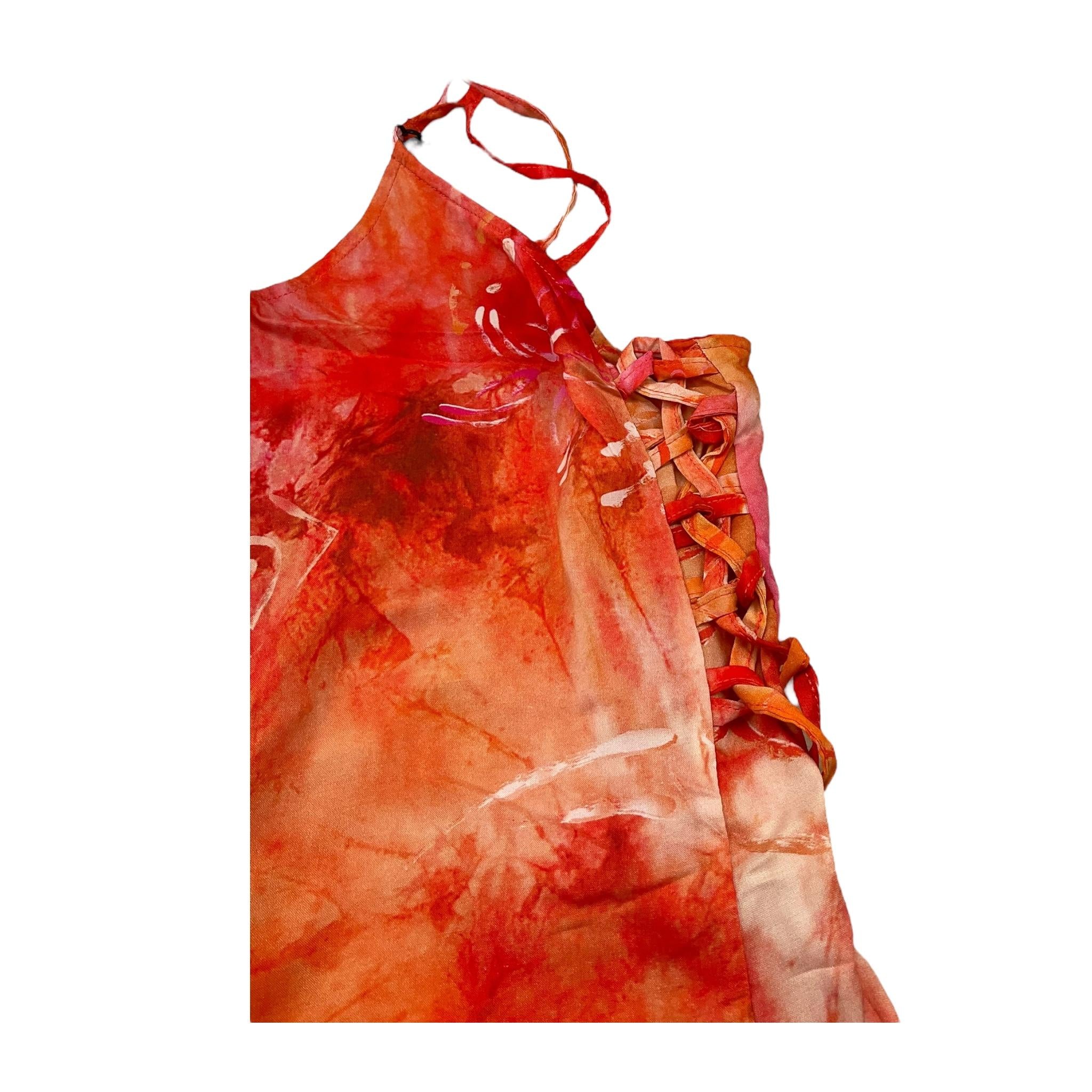 Mefui Tuta Intera Bretelline Stampa Fantasia per Bambina MJ251533 ARANCIONE MEFUI 