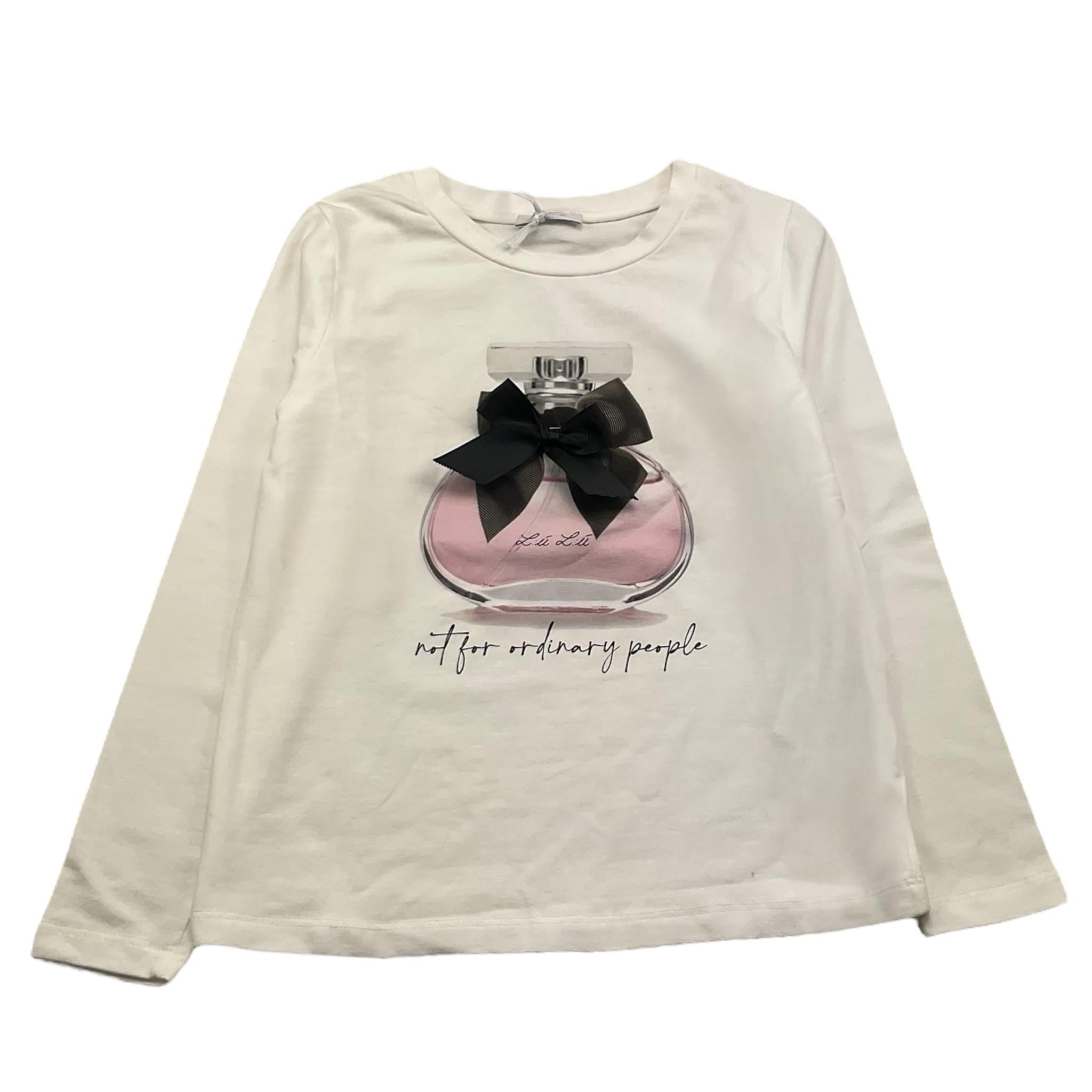 LU LU BY MISS GRANT shirt girocollo tinta unita con stampa in contrasto Panna per Bambina LL3362 PANNA LU LU BY MISS GRANT 