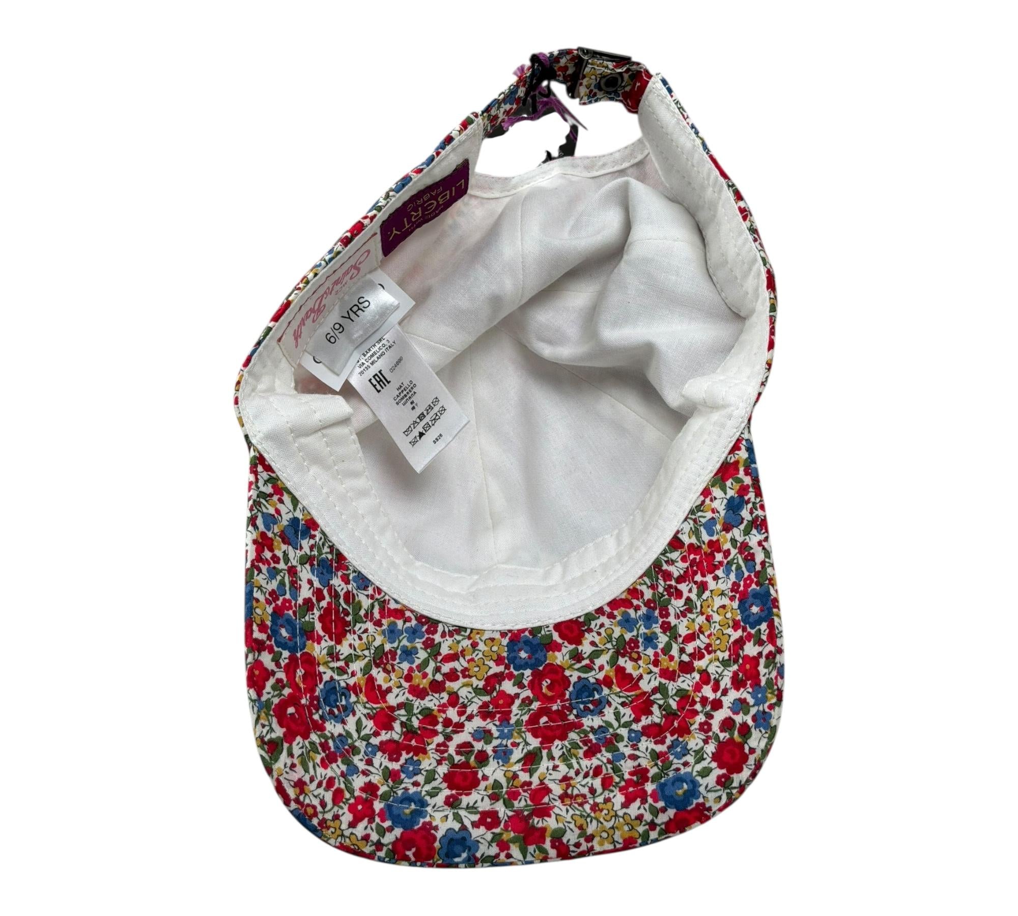 Liberty Cappello Stampa Fantasia Floreale per Bambina CAPL PANNA LIBERTY 