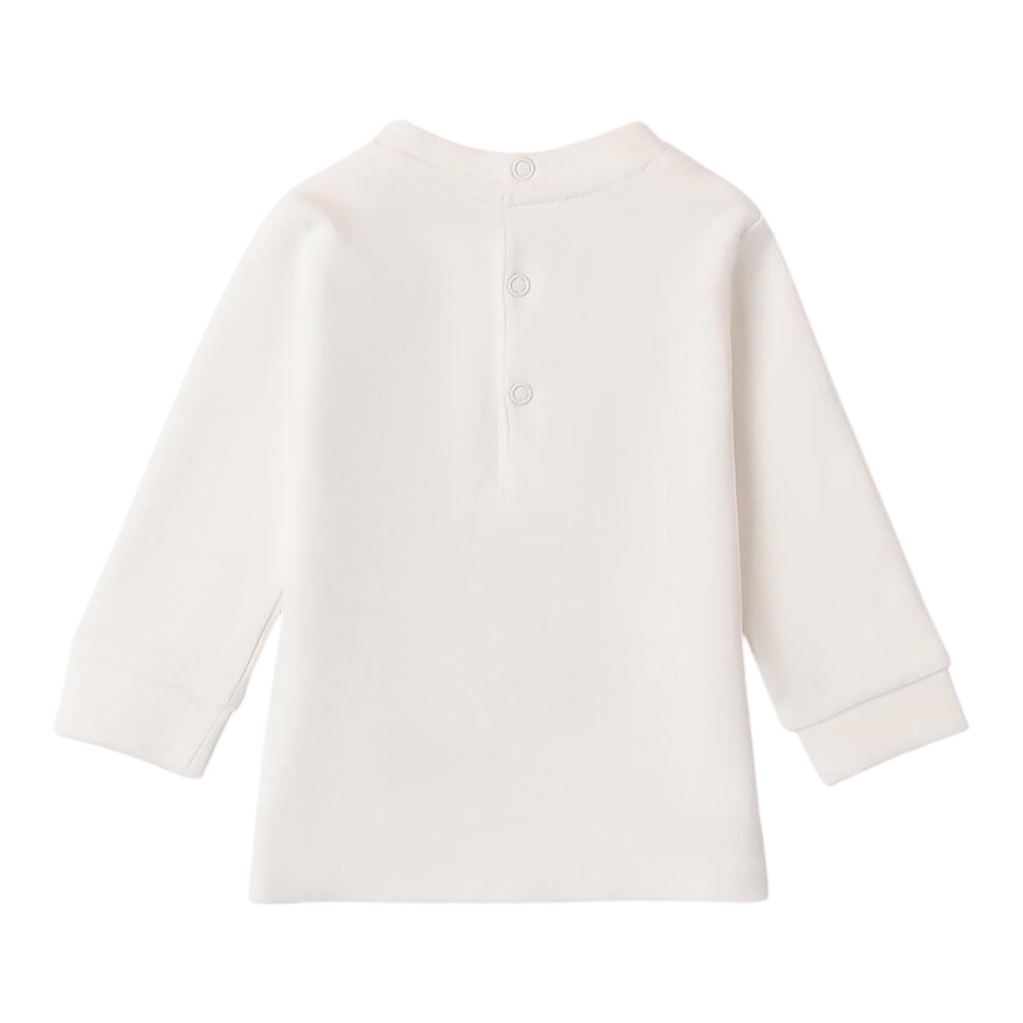 MINI BANDA shirt girocollo tinta unita con taschino in contrasto Panna per Neonato 3A612X PANNA MINI BANDA 