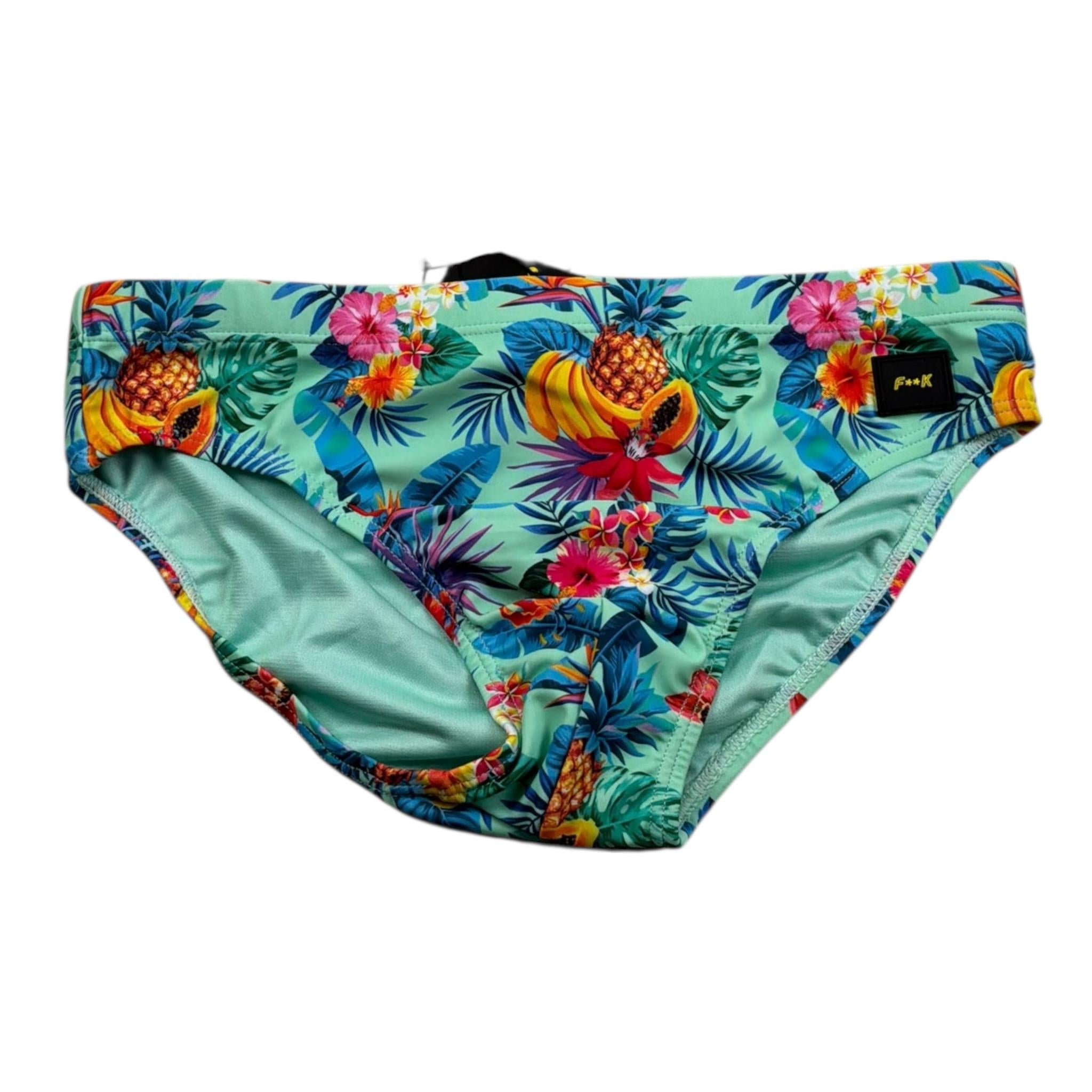F**K Costume Modello Slip Tinta Unita con Fantasia per Bambino FJ25J03SA20X12 VERDE ACQUA F**K 