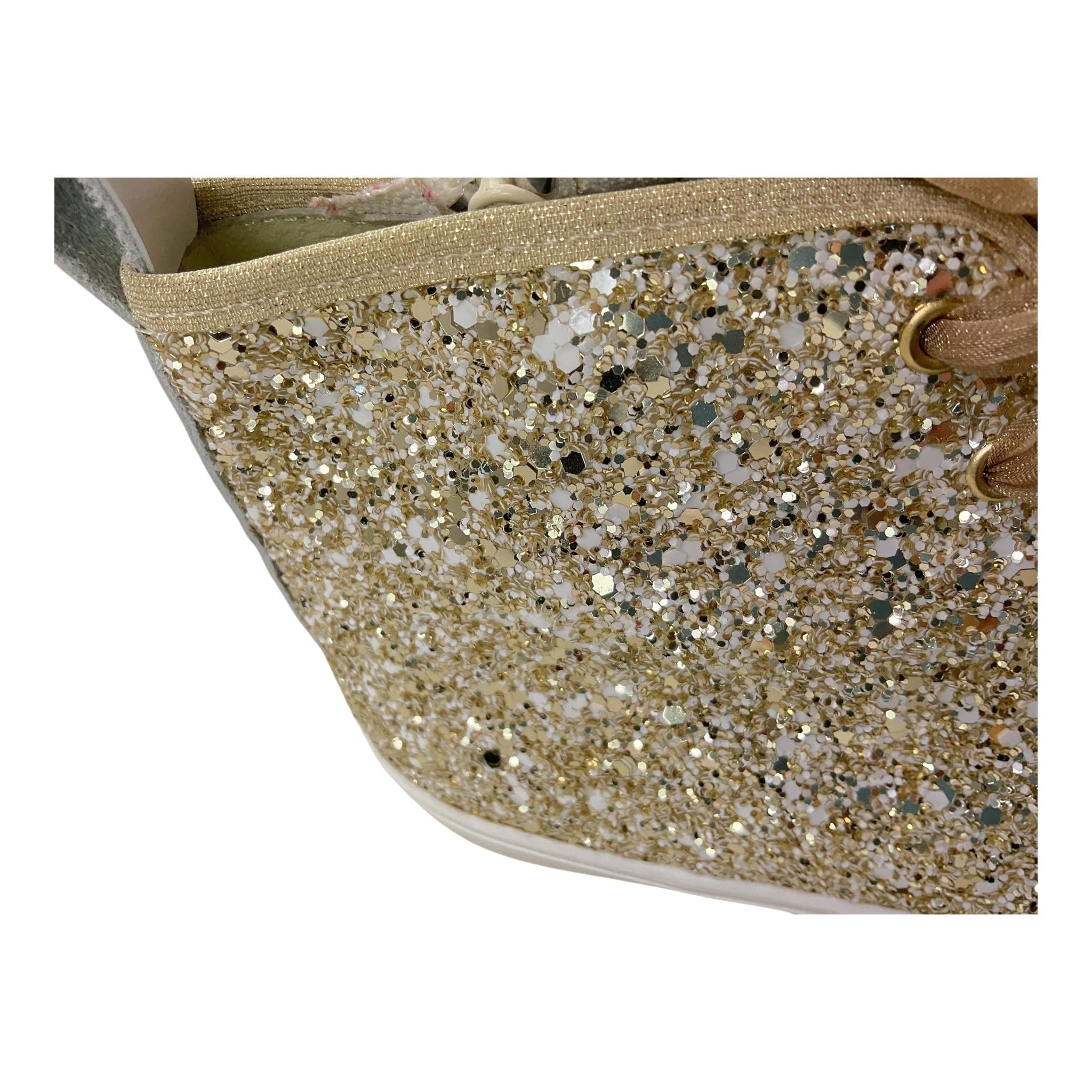 PANYNO sneakers tinta unita con lacci e brillantini Oro per Bambina F3404 ORO PANYNO 