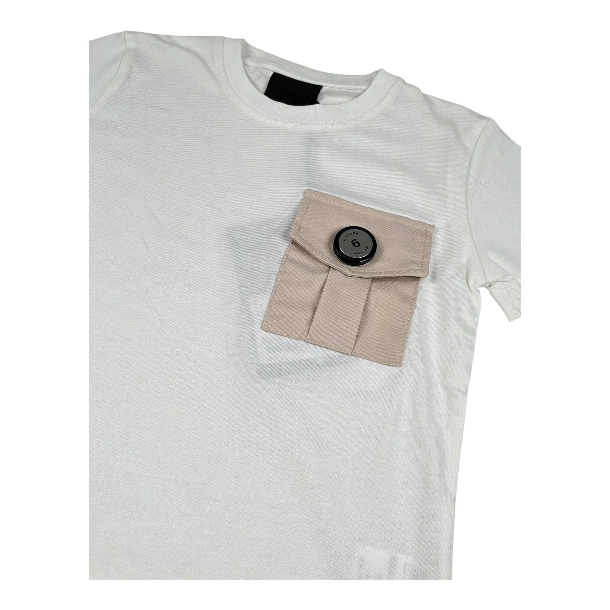 Maison 9 Paris Completo 2 Pezzi T-Shirt-Bermuda  per Bambino M10214 BIANCO/BEIGE MAISON 9 PARIS 