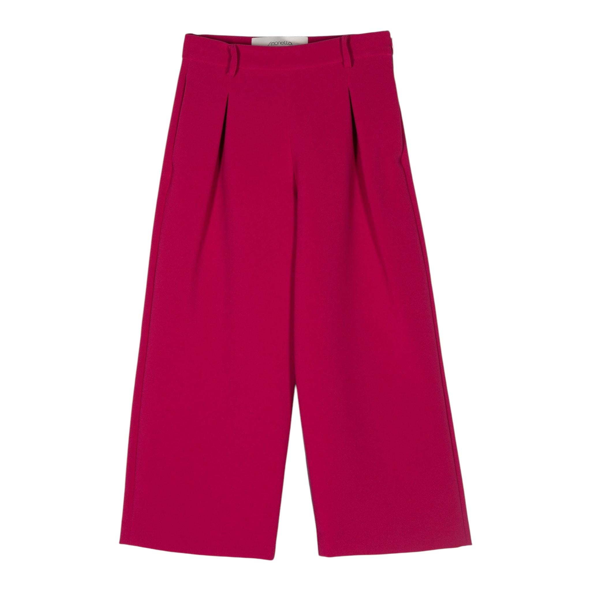 SIMONETTA pantalone tinta unita modello palazzo Fuxia per Bambina SV6A60 FUXIA SIMONETTA 