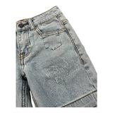 Daniele Alessandrini Bermuda In Denim Tinta Unita con Strappi per Bambino 1236SD00252X BLU DANIELE ALESSANDRINI 