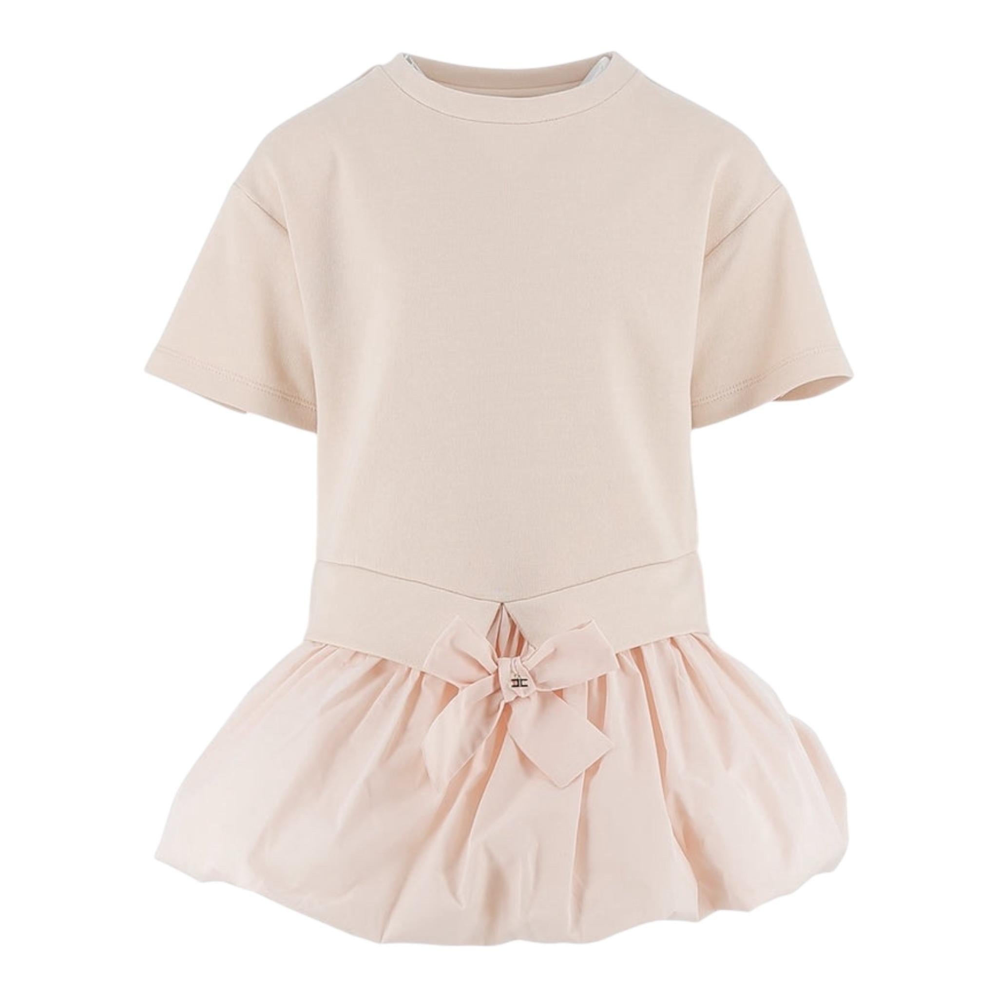 Elisabetta Franchi Abito Tinta Unita Mezza Manica con Gonnellone per Bambina EFAB606 ROSA ELISABETTA FRANCHI 