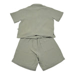 Teddy E Minou Completo 2 Pezzi Camicia-Bermuda Tinta Unita per Bambino E25CP075C6041J VERDE TEDDY E MINOU 