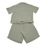Teddy E Minou Completo 2 Pezzi Camicia-Bermuda Tinta Unita per Bambino E25CP075C6041J VERDE TEDDY E MINOU 