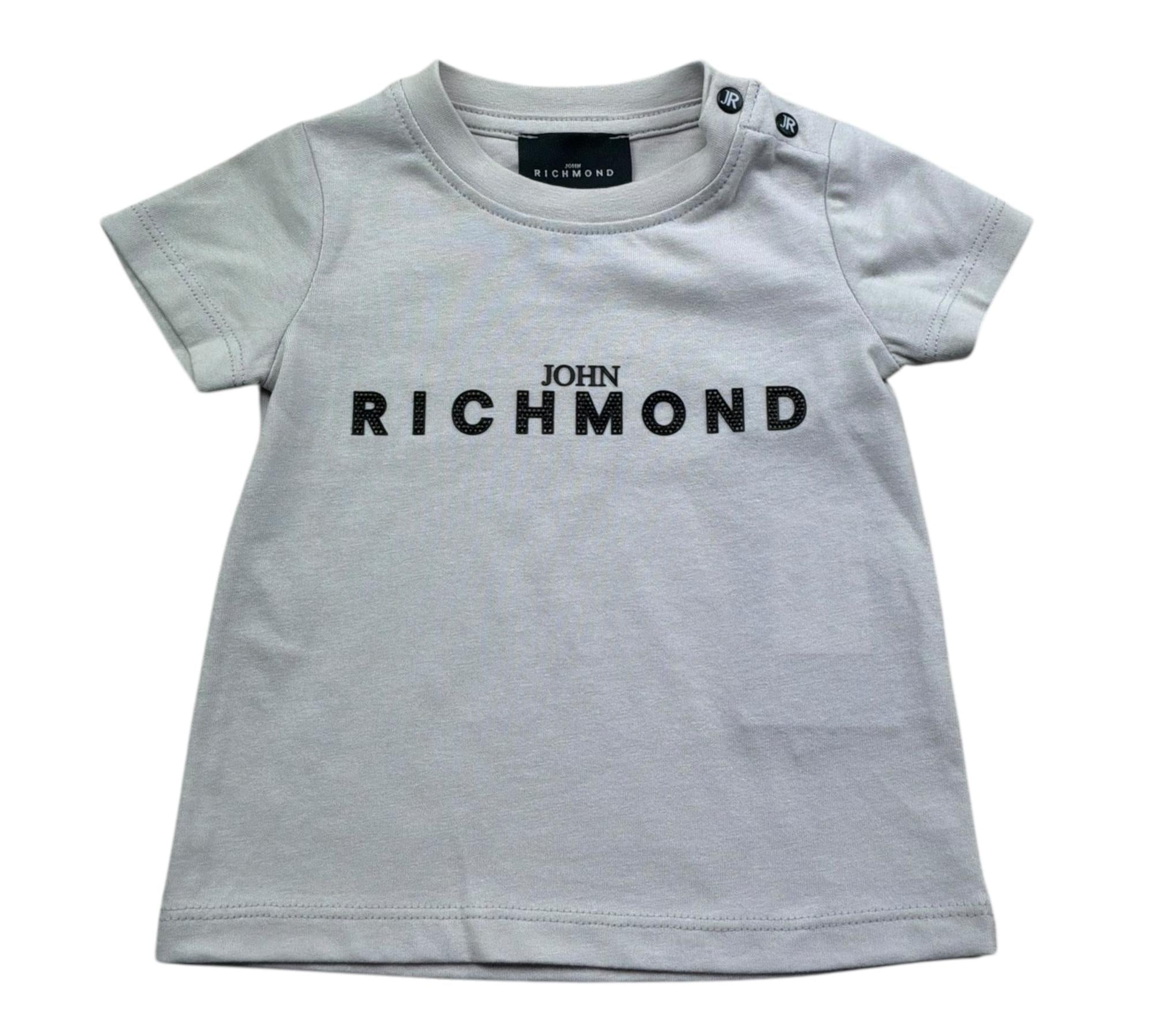 John Richmond T-Shirt Girocollo Tinta Unita con Stampa per Neonato RIP26002TS GRIGIO JOHN RICHMOND 