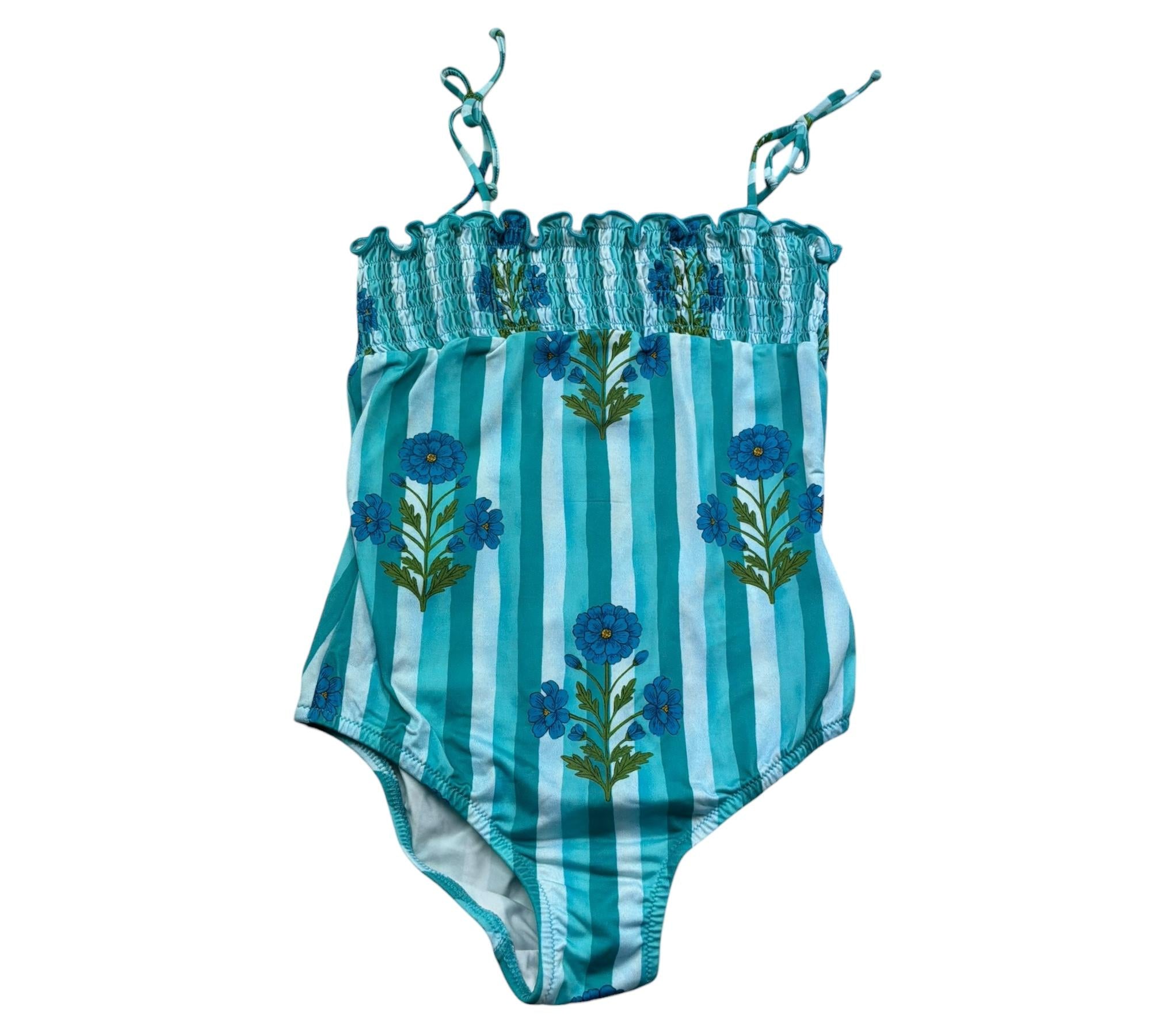 Saint Barth Costume Intero Fantasia A Righe per Bambina AMINA VERDE SAINT BARTH 