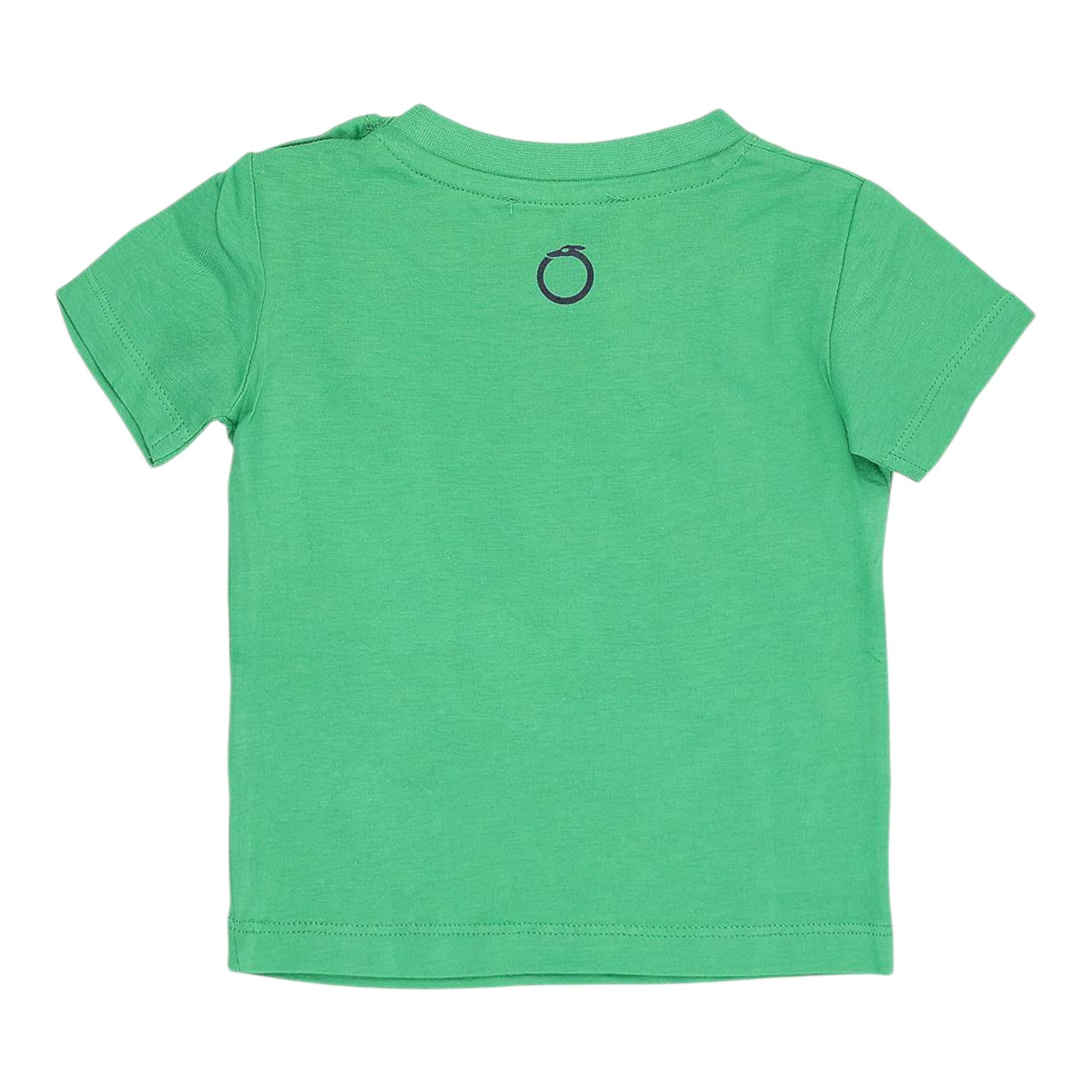 Trussardi T-Shirt Girocollo Tinta Unita con Logo per Neonato TIP24069TSX VERDE TRUSSARDI 