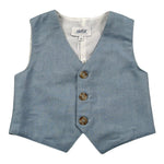 Aletta Gilet Tinta Unita per Neonato M220421 AZZURRO ALETTA 