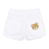 Moschino Bermuda Tinta Unita con Elastico In Vita per Neonato MUQ01JX BIANCO MOSCHINO 