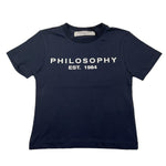 PHILOSOPHY t-shirt girocollo tinta unita cn stampa logo Blu per Bambino PFTS021 BLU PHILOSOPHY 