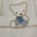 Barcellino Set Lenzuola 3 Pezzi Tinta Unita con Stampa per Neonata BO11733 BIANCO BARCELLINO 