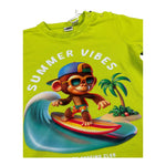 I Do T-Shirt Tinta Unita con Stampa per Neonato 4B462 VERDE ACIDO I DO 