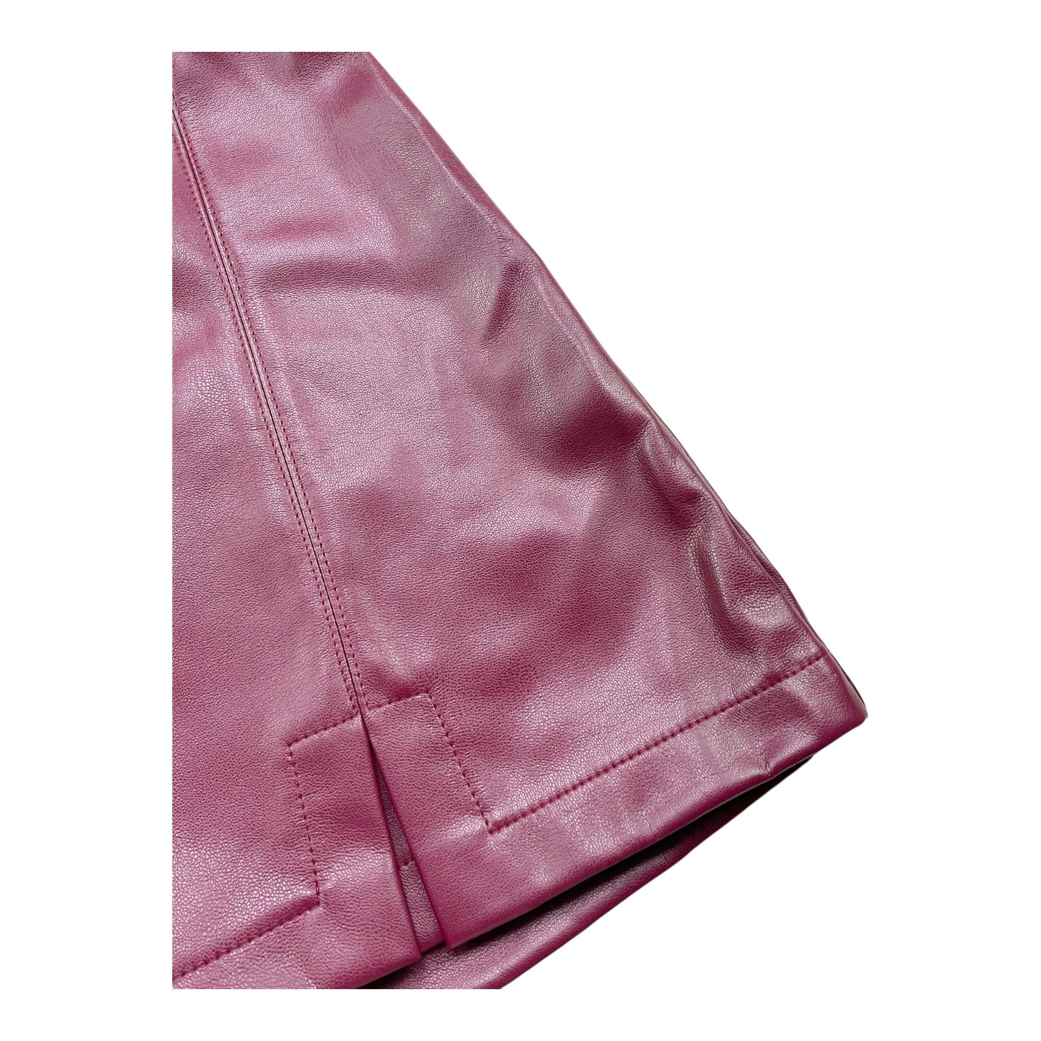 DIXIE short in ecopelle tinta unita con elastico in vita Bordeaux per Bambina RE01200G67 BORDEAUX DIXIE 