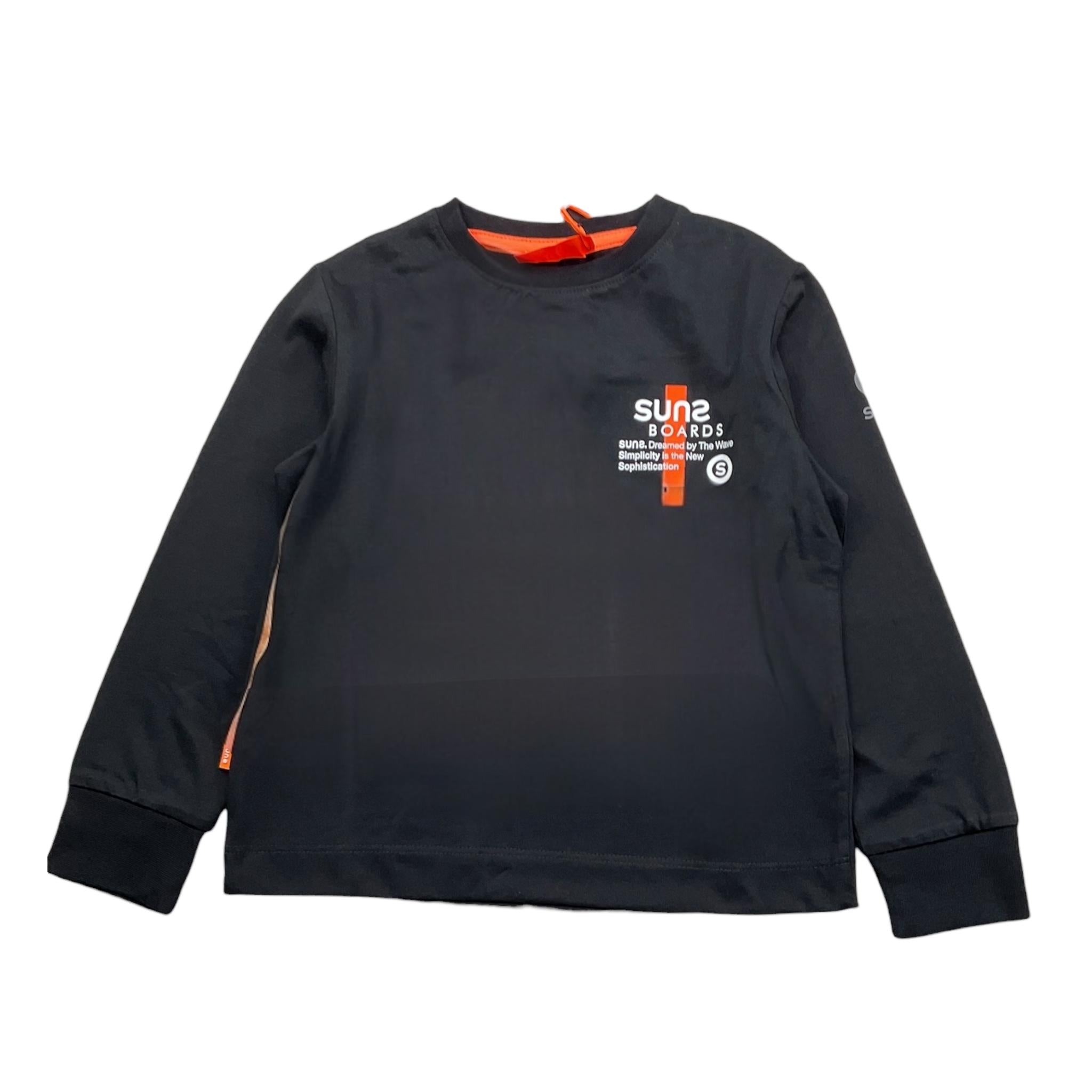 SUNS  shirt girocollo tinta unita con stampa Nero per Bambino TSS5302U NERO SUNS 