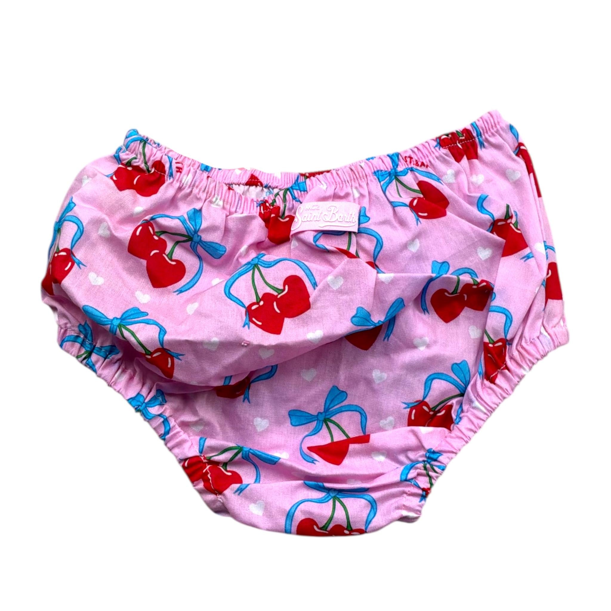 Saint Barth Costume Modello Slip Tinta Unita con Stampa per Bambina 00971L ROSA SAINT BARTH 