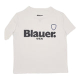 Blauer T-Shirt Giricollo Tinta Unita con Stampa per Neonato 24SBLKH02507N BIANCO BLAUER 