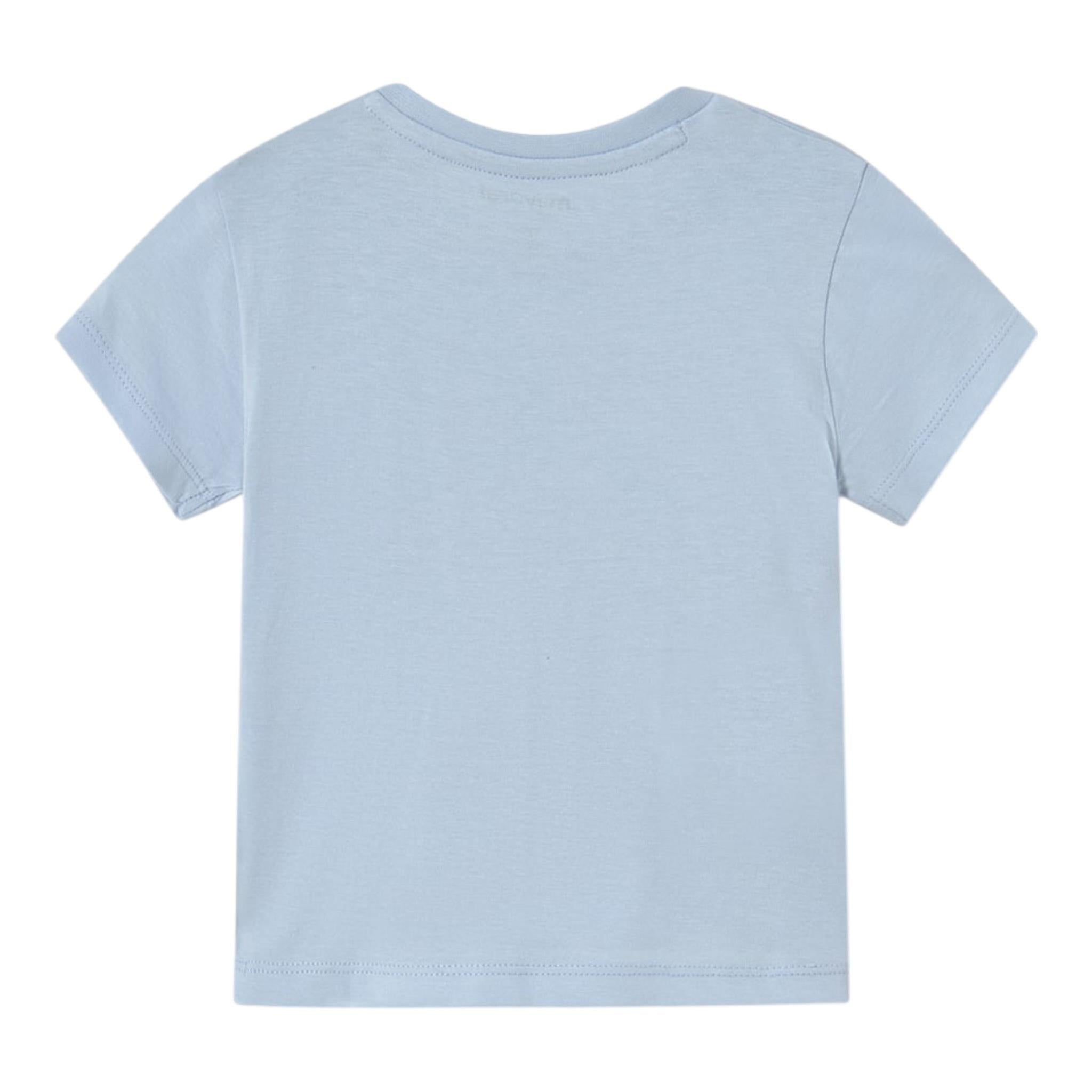 Mayoral T-Shirt Girocollo Tinta Unita con Stampa per Neonato 1065 AZZURRO MAYORAL 