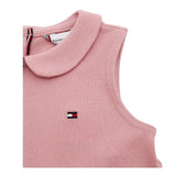 Tommy Hilfiger Abito Giromanica Tinta Unita con Logo per Neonata KN0KN01438 ROSA TOMMY HILFIGER 