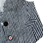 Manuel & Frank Gilet Bicolore con Fantasia A Righe per Neonato MF5119I BIANCO/BLU MANUEL & FRANK 