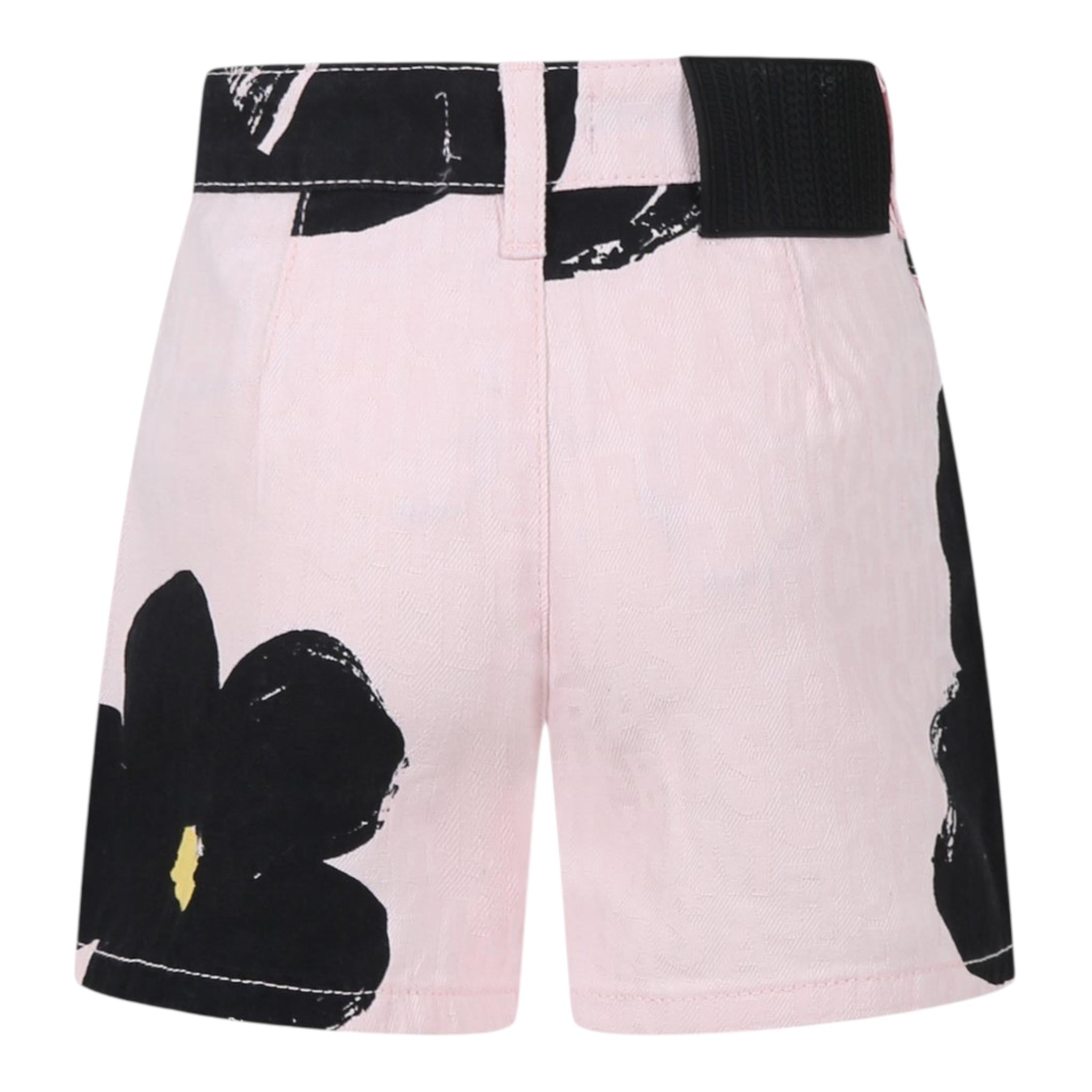 Marc Jacobs Short In Denim Tinta Unita con Fantasia Fiori per Neonata W60543N ROSA MARC JACOBS 