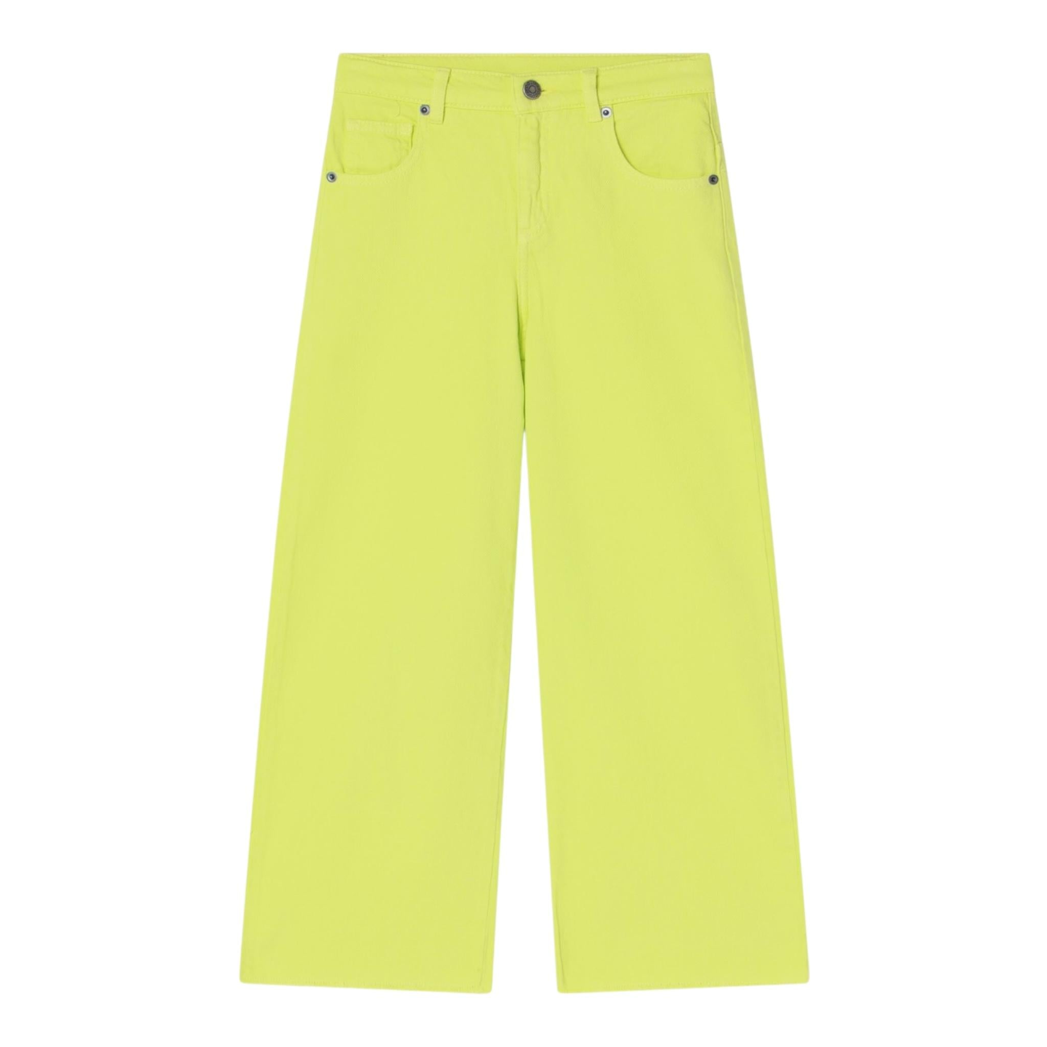 Dou Dou Jeans Tinta Unita Modello Palazzo per Bambina DW6P10 VERDE DOU DOU 
