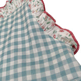 Babidu Abito Bicolore con Stampa Quadri per Bambina 91406J BIANCO/VERDE BABIDU 