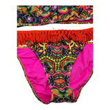 4Giveness Costume 2Pz Tinta Unita Con Fantasia Triangolo-Slip Nero Per Bambina