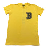 Brian Rush T-Shirt Girocollo Tinta Unita Con Stampa Giallo Per Bambino