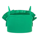 Twinset Top A Bretelline Tinta Unita Con Rouches Verde Per Bambina