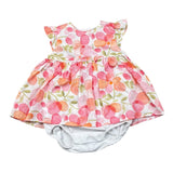 Lalalu' Pagliaccetto Tinta Unita con Stampa Fiori per Neonata PAL017P BIANCO LALALU' 